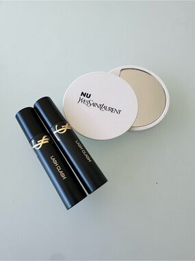 Bundle of YSL Nu Compact Mirror & 2 Mini Lash Clash Mascara - Uninhibited Brown
